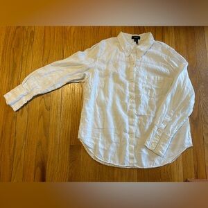 Theory Slim Collar Button Down Spring Linen Size XL